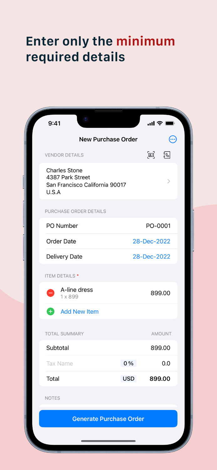 Purchase Order Generator Zoho