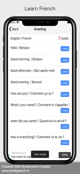 Game screenshot Learn French language! apk
