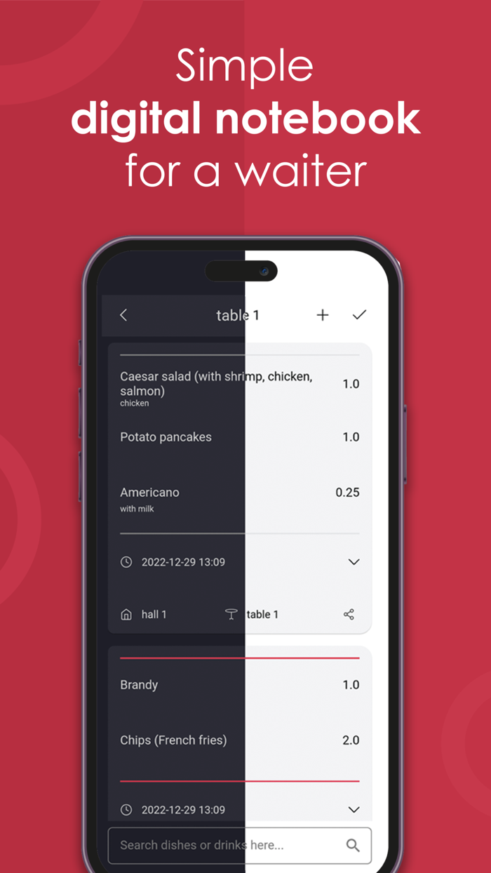 Waiter notebook app WaiterBolt