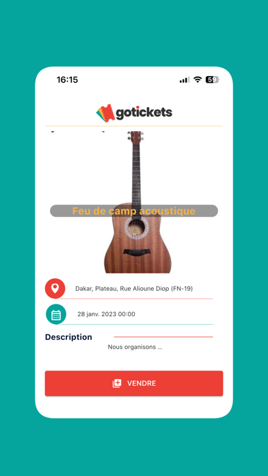 Go Tickets Vendeur Screenshot