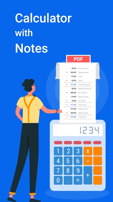 Calculator with Notes Screenshot