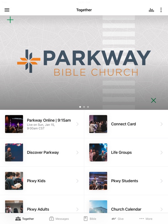 Parkway Bible Church iPad screenshot 1 - Education app
