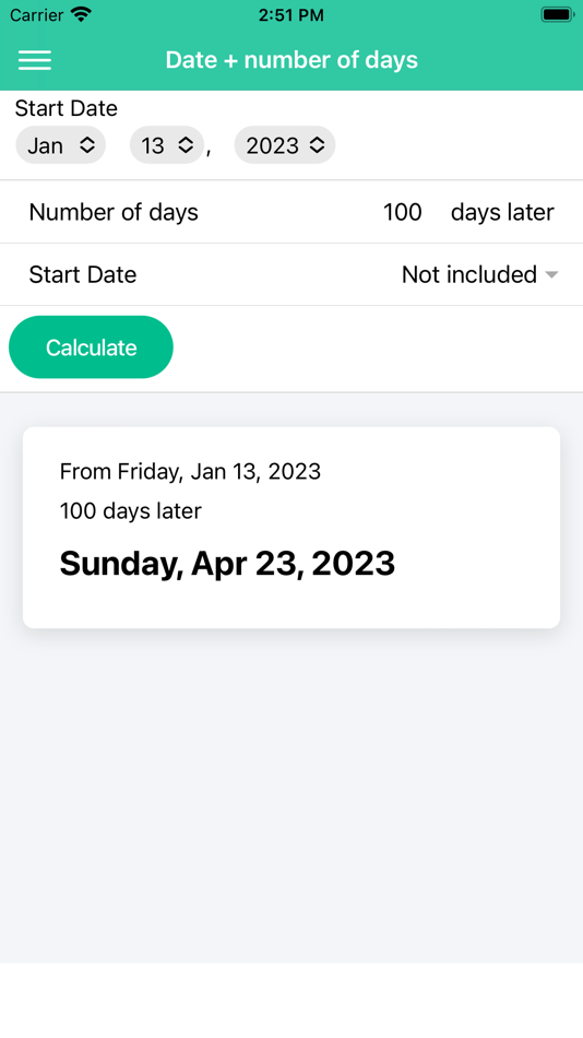 #2. Number of Days Calculator (iOS) 由: Kouji Yamauchi
