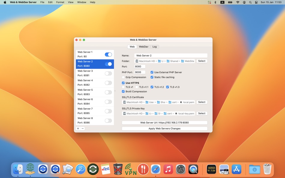 #1. Web & WebDav Server (macOS) 由: VADIM ZYBIN