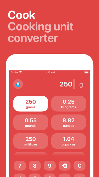 Screenshot #1 pour Cook - unit converter