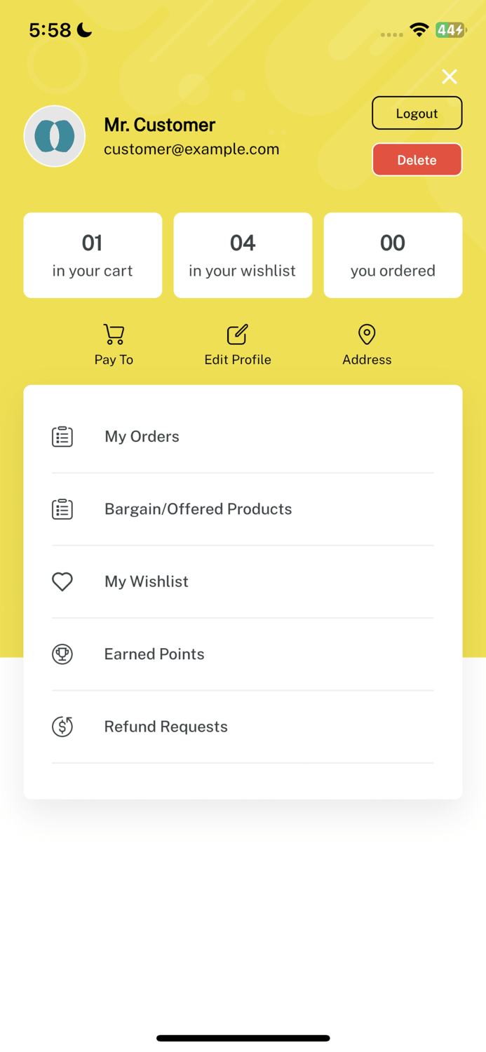 Orecto Online Shopping App