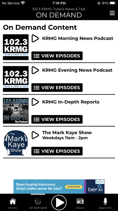 KRMG Radio Screenshot