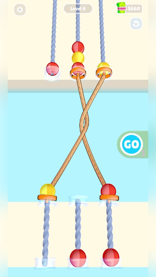 #4. Balls and Ropes Sorting Puzzle (iOS) Bởi: CHEF GAME STUDIO YAZILIM TEKNOLOJILERI LIMITED SIRKETI