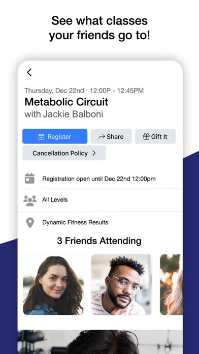 Dynamic Fitness Results Screenshot