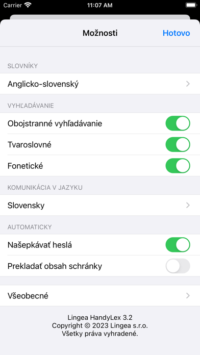 Lingea HandyLex Screenshot