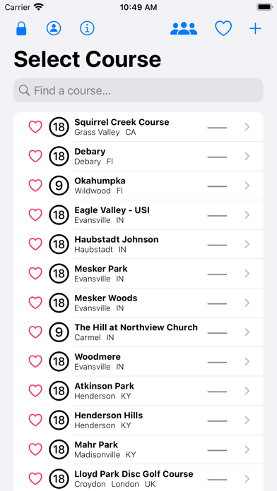 Disc Golf Score Tracker Screenshot