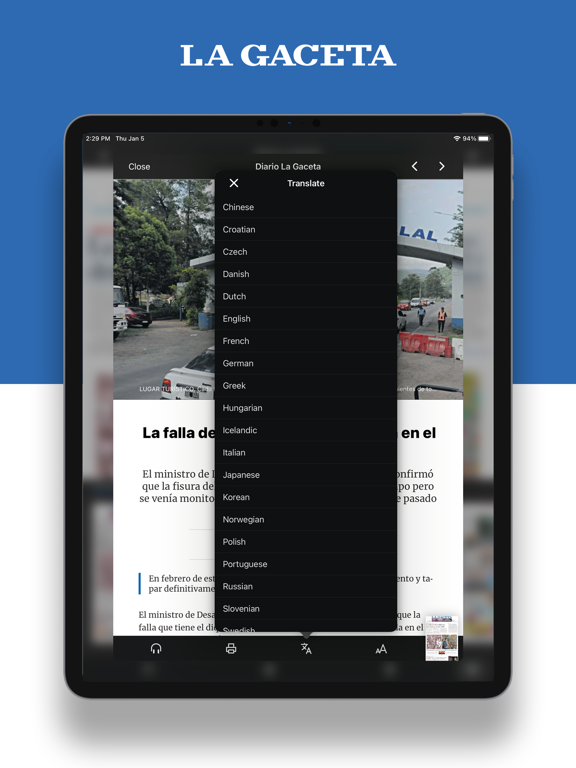 Diario La Gaceta iPad screenshot 4 - News app