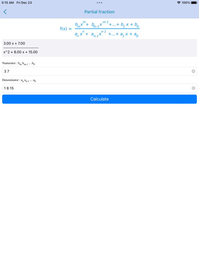 Partial fraction decomposition