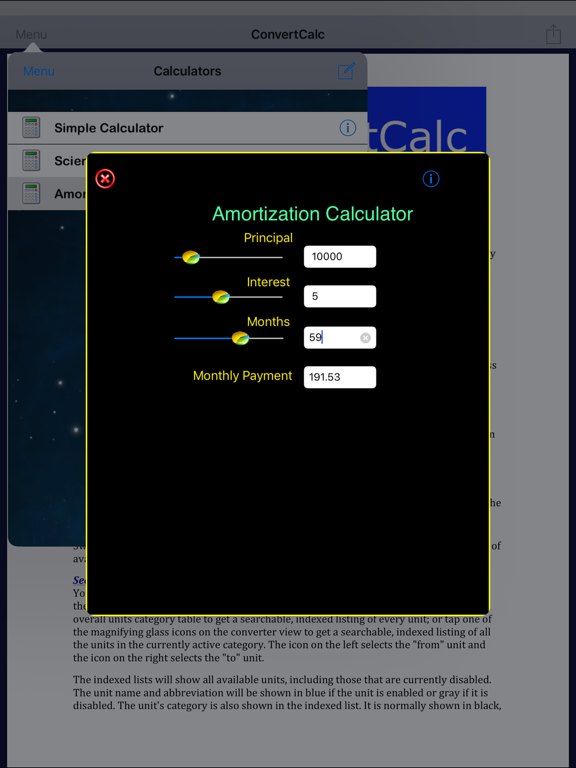 Converter-Calculator iPad screenshot 5 - Reference app
