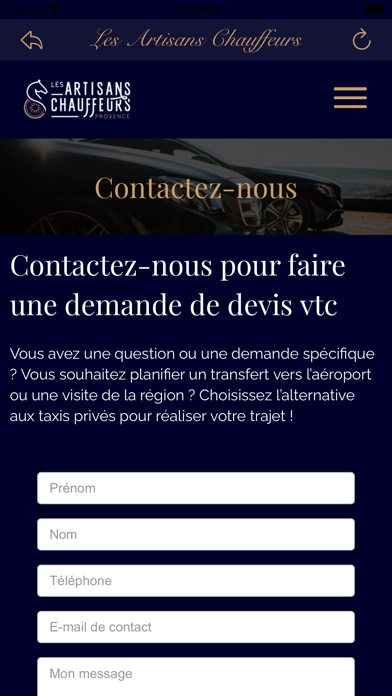 Les Artisans Chauffeurs - VTC Screenshot