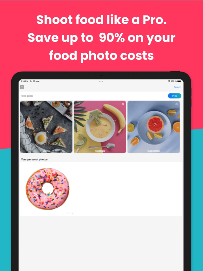 Food App camera and photo editor