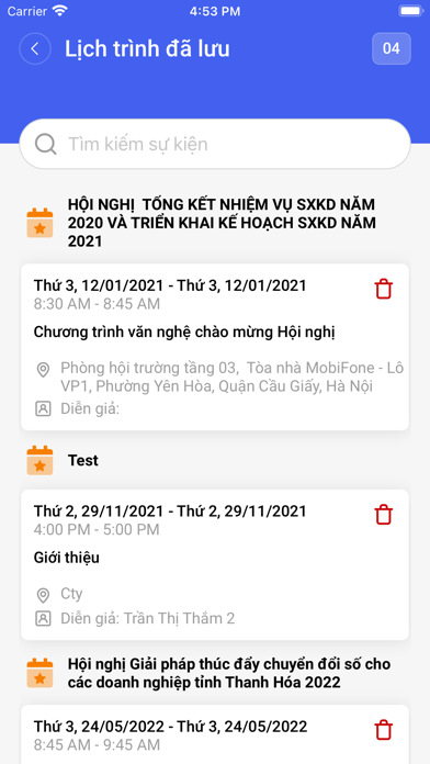 MobiFone Event Screenshot