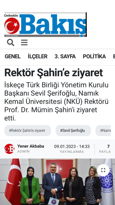 Çerkezköy Bakış Gazetesi Screenshot
