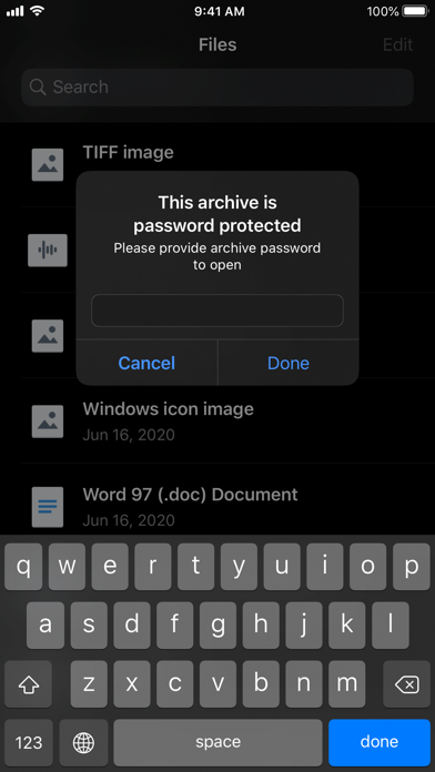Archiver for iPhone Screenshot