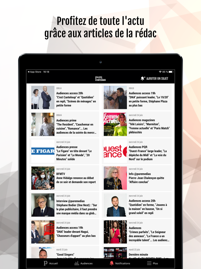 Puremédias  infos TV and médias