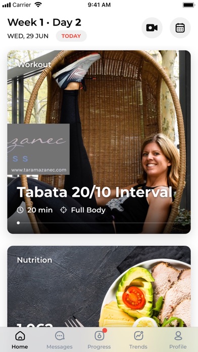 Tara Mazanec Wellness Screenshot
