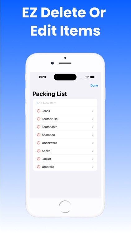 Packing List*