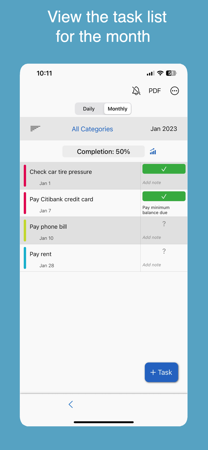 Daily Tasks - Tracker