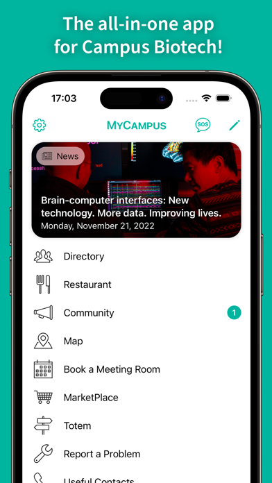 Campus Biotech MyCampus Screenshot