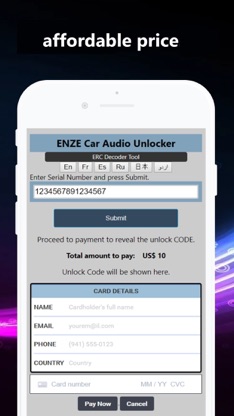 ERC Car Audio/ NAVI Unlocker screenshot 3