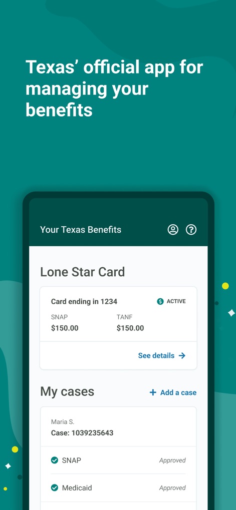 Your Texas Benefits - This tool offers a streamlined view of financial aid, showcasing both the Lone Star Card balance and the current status of benefit cases like SNAP and Medicaid.