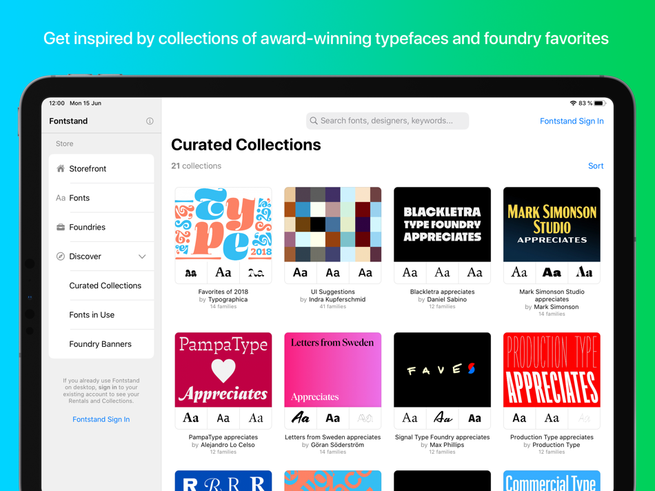 #10. Fontstand for iPad (iOS) Podle: Fontstand BV