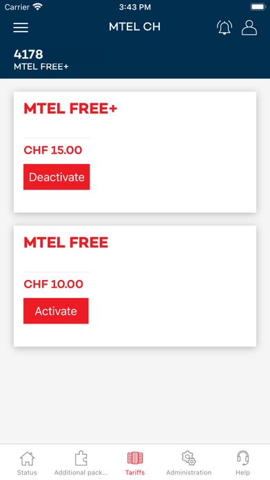 My Mtel Switzerland Screenshot