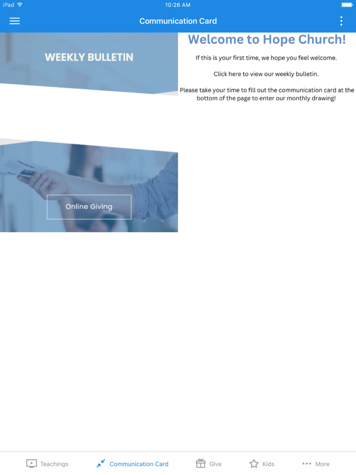 Hope Church Blaine App