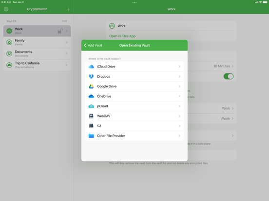 Cryptomator: Full Version Screenshots