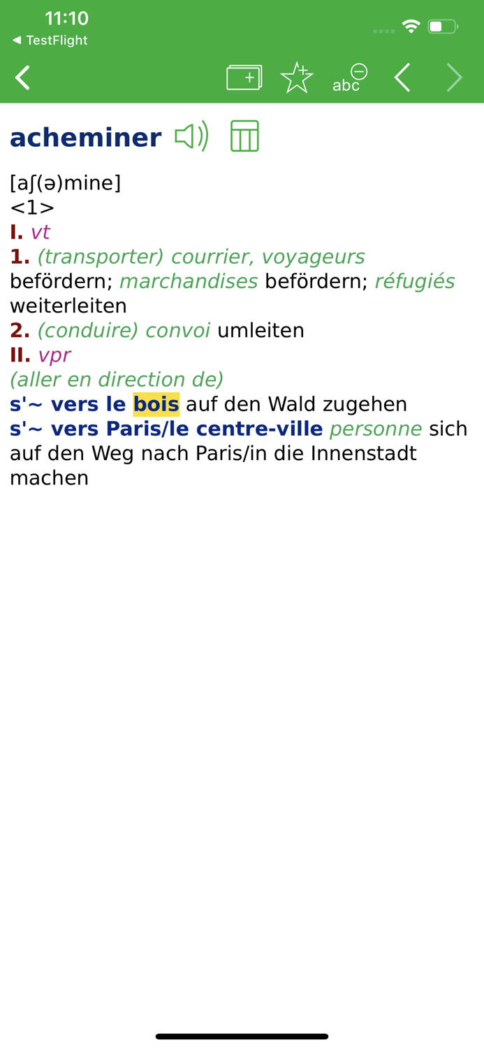 Dictionary German - French