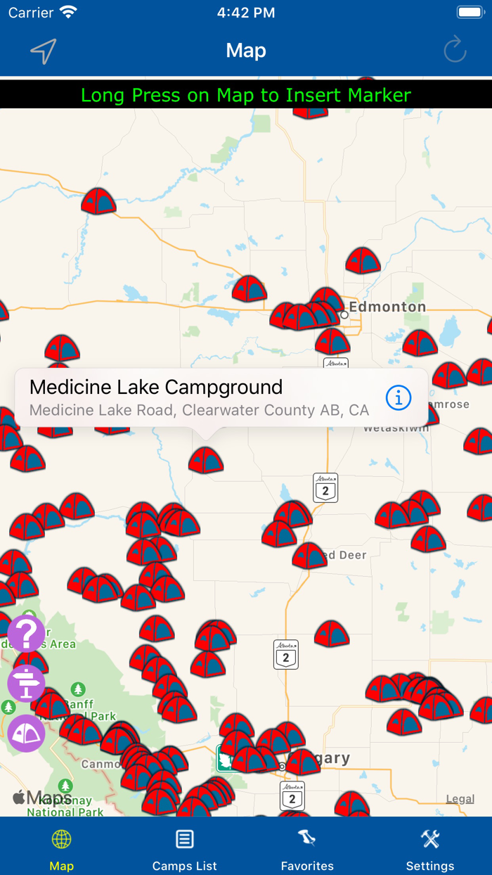 Alberta – Camping and RV spots