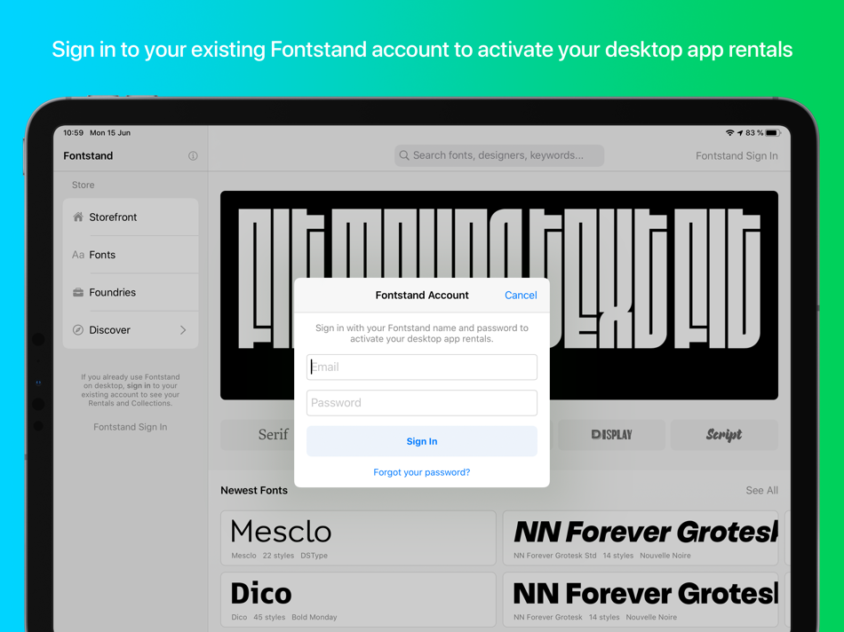 #5. Fontstand for iPad (iOS) Podle: Fontstand BV