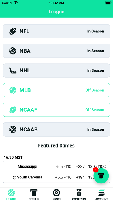 Sportsbook Betting App Screenshot