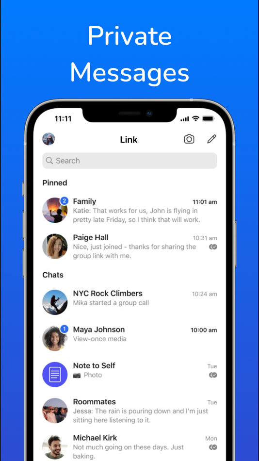 #1. Link Messenger stories, calls (iOS) Podle: Link Messenger