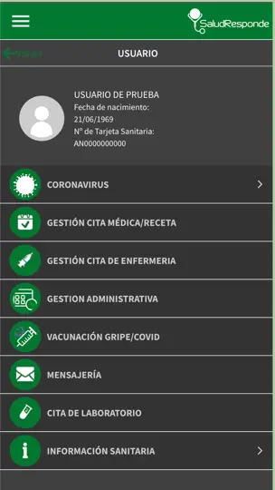 Captura de pantalla de Salud Responde en iPhone 4