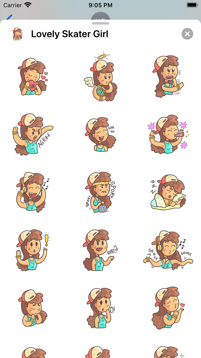 Skater Girl in a Cap Stickers