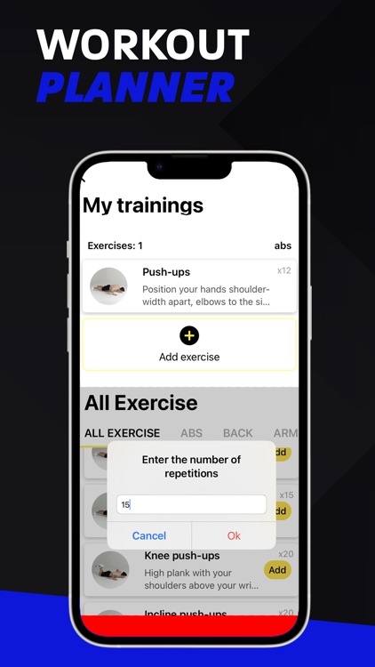 Fitness planner - exercise app
