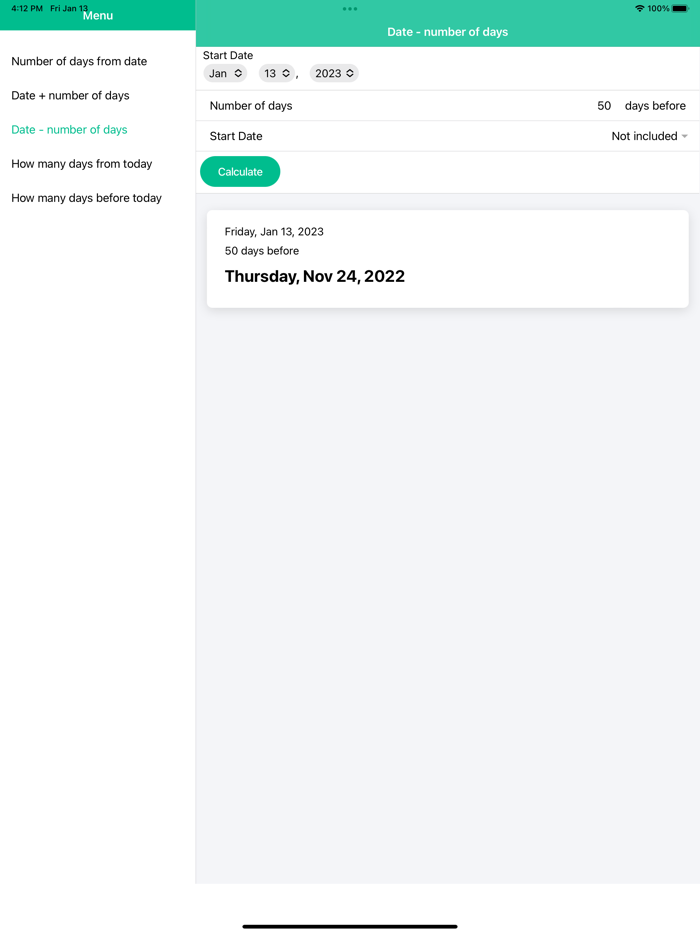 Number of Days Calculator