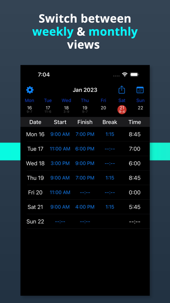 Work Time Calculator and Shifts