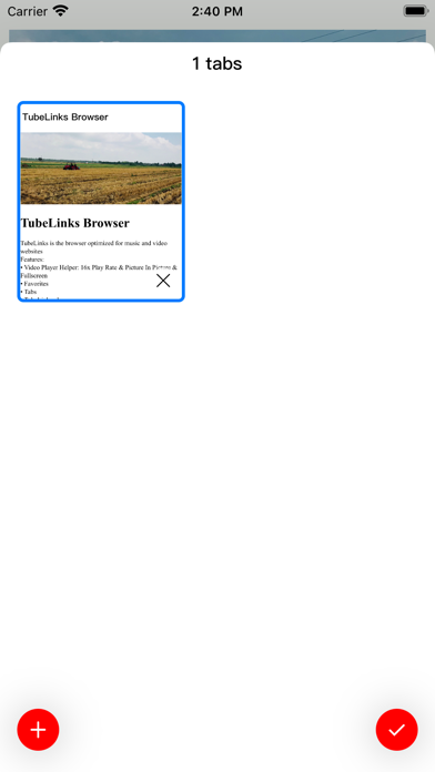 TubeLinks Browser Screenshot