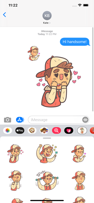Handsome Skater Emoji Stickers