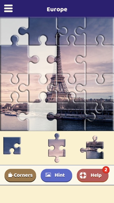 Europe Destinations Puzzle Screenshot