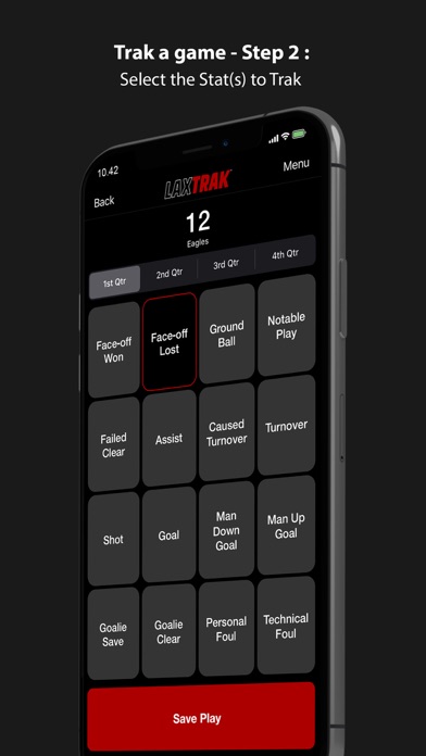 LaxTrak - Lacrosse Game Stats Screenshot