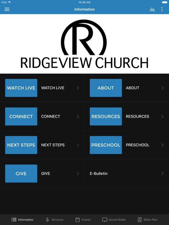 Ridgeview Church Rockwall iPad screenshot 1 - Education app