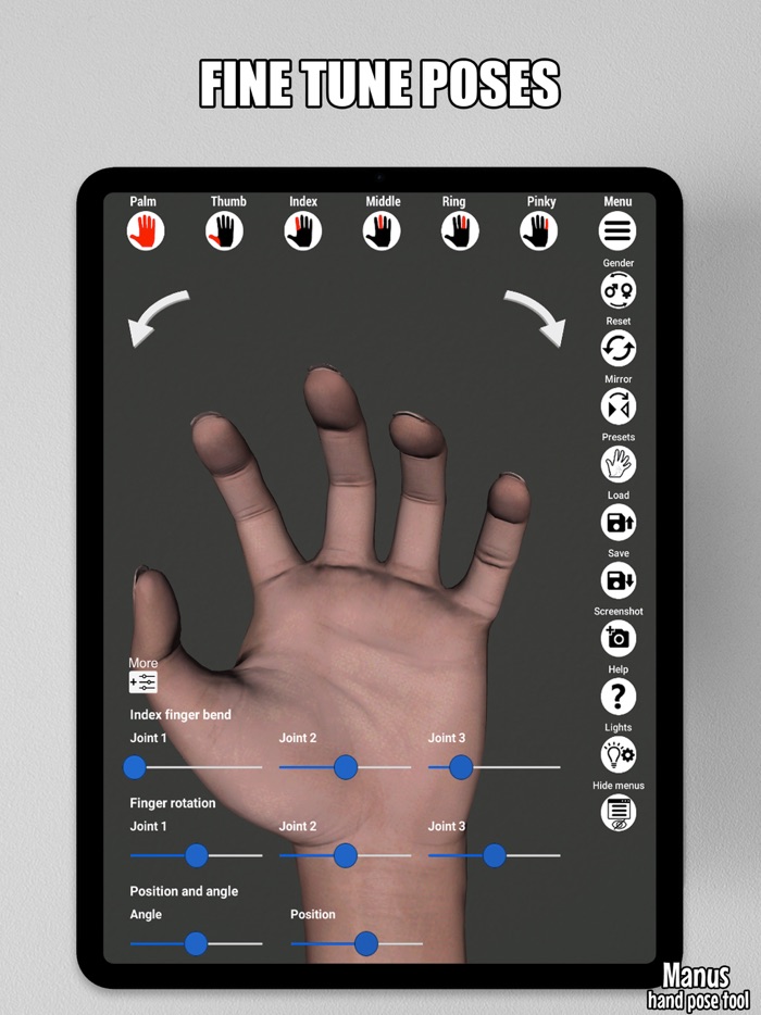 Manus - Hand reference for art